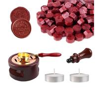 Homefantasy 405 Pezzi Ceralacca Kit,Perline di Ceralacca,Perline di Cera per Sigillo,Set di Timbro Ceralacca,Perle di Ceralacca,per Partecipazioni di Nozze,Biglietti,Regalo