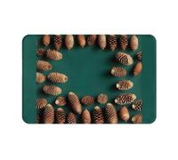 HOMEFC Zerbino con bordo a forma di pigna, per interni ed esterni, tappetino per ingresso patio, 40,6 x 61 cm, antiscivolo, facile da pulire