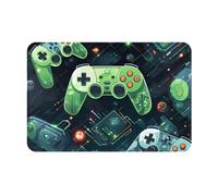 HOMEFC Zerbino per interni ed esterni, con motivo a circuito gamepad, 40 x 61 cm, antiscivolo, facile da pulire