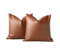 Homefeelzydys Fodere per Cuscino da Tiro 50x50 cm Set di 2,Fodera per Cuscino in Ecopelle Con Accento 20x20 Pollici,Federa Moderna in Stile Rustico Country per Camera da Letto, Divano Del Soggiorno