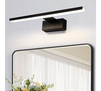 Homefire Lampada a specchio LED per bagno 30 cm - 6 W Lampada a specchio per bagno Lampada nera Lampada da parete impermeabile IP44 moderna 4000 K Luce da parete