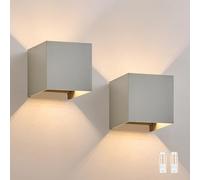 Homefire Lampada da parete a LED interni/esterni - set di 2 applique da esterno lampada da esterno grigia Lampada da esterno 5W Lampada da esterno up down IP65 3000K per muro di casa giardino