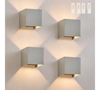 Homefire Lampada da parete a LED interni/esterni - set di 4 applique da esterno lampada da esterno grigia Lampada da esterno 5W Lampada da esterno up down IP65 3000K per muro di casa giardino