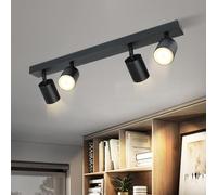 Homefire Plafoniera 4 Fiamme Soggiorno : Plafoniera moderna GU10 Spot Nero Orientabile Sala Spot Cucina Spot Indoor LED Camera da Letto Senza Lampadina