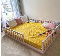 HomeForDreams H4D-25 Letto a terra per bambini: struttura per letto ispirata al metodo Montessori per promuovere l'indipendenza dei bambini piccoli (rosa, 120 x 60 cm)