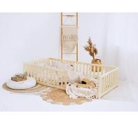 HOMEforDREAMS H4D-55: letto da pavimento per bambini con distanza di 6,3 cm tra le barre, struttura ispirata a Montessori (200 x 160 cm)
