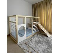 HomeForDreams Letto da ginnastica per bambini a partire dai 4 anni: letto 2 in 1 ispirato Montessori in colore semi-bianco (Ladder Board 190 x 140 cm)