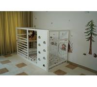 HomeForDreams Letto da ginnastica per bambini dai 4 anni in su: letto 2 in 1 ispirato Montessori in colore bianco (No Boards, 160 x 70 cm)
