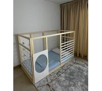 HOMEforDREAMS Letto da ginnastica per bambini dai 4 anni: letto 2 in 1 ispirato Montessori in colore semi-bianco, senza bordo interno (No Boards, 200 x 120 cm)