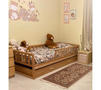 HOMEforDREAMS Struttura letto in legno di ontano con ringhiere di sicurezza e letto aggiuntivo estraibile per un materasso aggiuntivo, design salvaspazio con facile montaggio (200 x 120 cm)