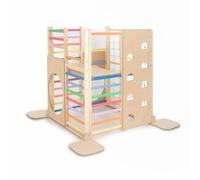 HOMEforDREAMS Torre da arrampicata in legno per bambini - Mobili da gioco indoor ispirati Montessori, struttura da arrampicata quadrata (arcobaleno)