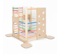 HOMEforDREAMS Torre da arrampicata in legno per bambini - Mobili da gioco indoor ispirati Montessori, struttura da arrampicata quadrata (spazio forestale)