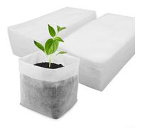 Homefurnishmall Affidabili sacchetti per piante in tessuto non tessuto, 100 vasi per vivaio per un giardino fiorente (24 x 27 cm pieghevoli)