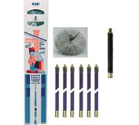 Kit spazzacamino aste 8,60 m+molla+scovolo d 25 cm