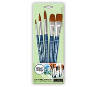 HomeHobby by 3L Brush Set, Art Supplies pennelli artistici, Blu e Marrone, Mixed Size (5 pcs), 5 unità