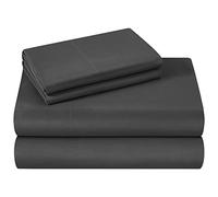 Homeideas, set di lenzuola extra morbide in microfibra spazzolata 1800 - tasche profonde, senza pieghe e scolorimento, 4 pezzi (Queen, grigio scuro)