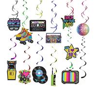 HOMEJOY 36 PCS Spirali Colorati da Appendere Anni '80 Decorazioni da Soffitto per Feste a Tema Anni '80 Turbinii Sospesi per Feste retrò Decorazioni