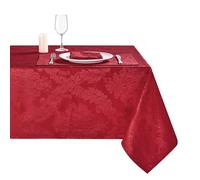 HomeJoy Red Barcelona, tovaglia damascata in jacquard oblunga/rettangolare, 100% poliestere, resistente all'olio, impermeabile, per sala da pranzo, Natale, feste, banchetti e vacanze (rosso, 52 x 70