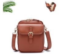 HomeJoySet Borsa A Tracolla In Pelle Urvashi Collaboration 2025 - Borsa A Tracolla Antifurto Con Design Sicuro(Brown)