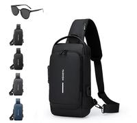 HomeJoySet Borsa A Tracolla Streamline In Fibra Di Carbonio: Borsa A Tracolla Impermeabile Antifurto For Viaggi E Spostamenti(Black)