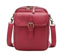 HomeJoySet Borsa A Tracolla Vintage In Pelle Antifurto A Doppio Strato, Grande Capacità, Con Tracolla Regolabile(Red)