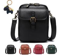 HomeJoySet Borsa A Tracolla Vintage In Pelle Vegana: Grande Capacità, Design Antifurto Con Scomparti Multipli E Tracolla Regolabile(Black*B)