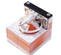 HomeJoySet Calendario 3D 2025, Blocco Note Con Orologio, Decorazione Da Scrivania, Carta Spessa Incisa Al Laser, Arancione - Promemoria For Ufficio/casa