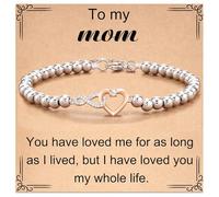 HomeJoySet Elegante Bracciale A Forma di Cuore Infinito con Cristalli, Gioiello Dell'amicizia da Donna for Stili Casual Quotidiani(Mom)