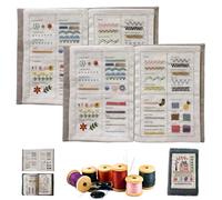 HomeJoySet Libro Di Cucito Fai Da Te - Guida Al Ricamo For Principianti E Adulti - Mini Kit Da Cucito Portatile E Regalo Creativo (A+B)(A*2)