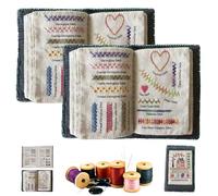 HomeJoySet Libro Di Cucito Fai Da Te - Guida Al Ricamo For Principianti E Adulti - Mini Kit Da Cucito Portatile E Regalo Creativo (A+B)(B*2)