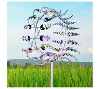 HomeJoySet Mulini A Vento In Metallo Colorati E Magici - Perfetti For Decorare Giardini, Prati E Cortili Esterni(Colorful)