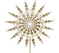 HomeJoySet Mulini A Vento In Metallo Colorati E Magici - Perfetti For Decorare Giardini, Prati E Cortili Esterni(Golden)
