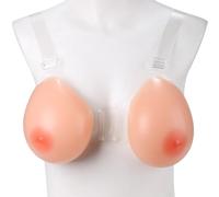 HomeJoySet Protesi Mammarie In Silicone Con Strap-on - Seni Finti A Goccia Con Tracolla For Mastectomia, Crossdresser E Transgender(Nude_DD Cup)