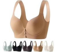 HomeJoySet Reggiseni con Chiusura Frontale for Donne Anziane, Comodi Reggiseni con Chiusura Frontale A Bottoni E Chiusura Facile(Coffee,L)