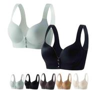 HomeJoySet Reggiseni con Chiusura Frontale for Donne Anziane, Comodi Reggiseni con Chiusura Frontale A Bottoni E Chiusura Facile(2pcs-c,5X-Large)