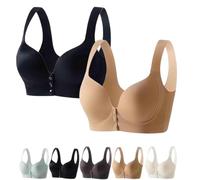 HomeJoySet Reggiseni con Chiusura Frontale for Donne Anziane, Comodi Reggiseni con Chiusura Frontale A Bottoni E Chiusura Facile(2pcs-d,3X-Large)