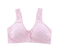 HomeJoySet Reggiseni con Chiusura Frontale for Donne Anziane - Cotone Senza Ferretto, Morbidi E Traspiranti, Comodi Bottoni Automatici - Sleep Sports(Pink,38B)