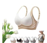 HomeJoySet Reggiseni Push-up Super-Raccolti Senza Ferretto - Comodi for Le Donne Anziane(Beige,XL)