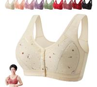 HomeJoySet Reggiseno A Copertura Totale con Bottoni Frontali - Comodo for Le Donne Anziane, Supporto Senza Ferretto(Yellow,46)