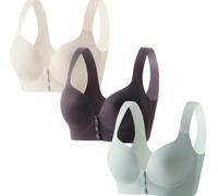 HomeJoySet Reggiseno con Chiusura Frontale A Bottone for Donna, Comodi Reggiseni con Chiusura Frontale E Spalline Regolabili(3pcs-2,5X-Large)