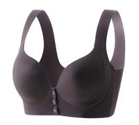 HomeJoySet Reggiseno con Chiusura Frontale A Bottone for Donna, Comodi Reggiseni con Chiusura Frontale E Spalline Regolabili(Gray,XXL)