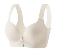 HomeJoySet Reggiseno con Chiusura Frontale A Bottone for Donna, Comodi Reggiseni con Chiusura Frontale E Spalline Regolabili(White,M)