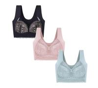 HomeJoySet Reggiseno Push-up Senza Cuciture da Donna, Senza Ferretto, con Design in Pizzo E Splendido Supporto for La Schiena(3 PCS H,4X-Large)