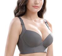 HomeJoySet Reggiseno Push-up Senza Ferretto da Donna A Copertura Totale - Nascondi Il Grasso della Schiena, Coppa Profonda, Effetto T-Shirt Levigante E Modellante(Gray,36B)