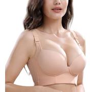 HomeJoySet Reggiseno Push-up Senza Ferretto da Donna A Copertura Totale - Nascondi Il Grasso della Schiena, Coppa Profonda, Effetto T-Shirt Levigante E Modellante(Nude,40DD)