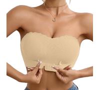 HomeJoySet Reggiseno Push-up Senza Spalline da Donna - Chiusura Anteriore, Senza Ferretto, Fascia Antiscivolo for Il Massimo Comfort(Yellow,S)