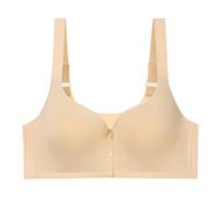 HomeJoySet Reggiseno Sportivo Daisy con Chiusura Frontale da Donna - Cotone Senza Ferretto, Chiusura A Scatto, Comfort for Le Donne Anziane(Nude Leopard,38D)