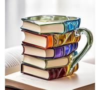 HomeJoySet Tazza Da Caffè Divertente Con Disegno A Forma Di Libro Dipinto In 3D, Da 11 Once, For Amanti Dei Libri, Lettori, Scrittori, Bibliotecari - Regalo Letterario For Bibliofili(B1)