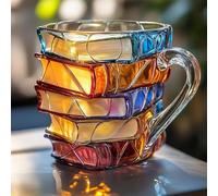 HomeJoySet Tazza Da Caffè Divertente Con Disegno A Forma Di Libro Dipinto In 3D, Da 11 Once, For Amanti Dei Libri, Lettori, Scrittori, Bibliotecari - Regalo Letterario For Bibliofili(A1)