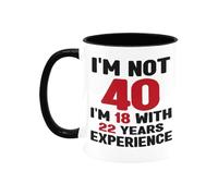 HomeJoySet Tazza For Il 50° Compleanno, 11 Oz, Tazza Da Caffè Vintage Del 1975, Regalo Divertente For Donne, Uomini, Mogli, Mariti, Mamme E Papà.(40th Birthday,Black/White-11 oz)